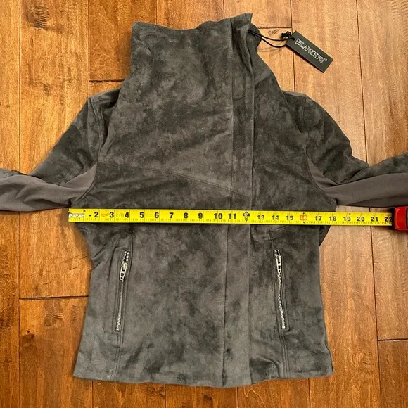 Blank NYC Faux Suede Gray Moto Jacket Sz Medium - Picture 6 of 14